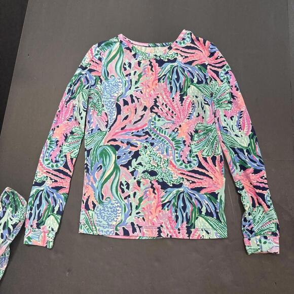 Lilly Pulitzer Seahorse Mermaid Nautical Print Kids PJs Sammie Set Pajamas Sz 8 - Picture 7 of 15